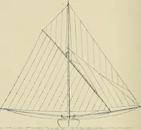 An illustration from The sailing boat, a treatise on sailing boats and small yachts, their varieties of type, sails, rig, etc. With practical directions for sailing and management; also, the one-design and restricted classes, fishing and shooting boats, sailing chariots and ice yachts, foreign and colonial boats, canoes, etc., etc (1901)