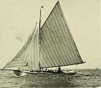 An illustration from The sailing boat, a treatise on sailing boats and small yachts, their varieties of type, sails, rig, etc. With practical directions for sailing and management; also, the one-design and restricted classes, fishing and shooting boats, sailing chariots and ice yachts, foreign and colonial boats, canoes, etc., etc (1901)