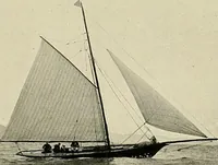 An illustration from The sailing boat, a treatise on sailing boats and small yachts, their varieties of type, sails, rig, etc. With practical directions for sailing and management; also, the one-design and restricted classes, fishing and shooting boats, sailing chariots and ice yachts, foreign and colonial boats, canoes, etc., etc (1901)
