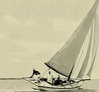 An illustration from The sailing boat, a treatise on sailing boats and small yachts, their varieties of type, sails, rig, etc. With practical directions for sailing and management; also, the one-design and restricted classes, fishing and shooting boats, sailing chariots and ice yachts, foreign and colonial boats, canoes, etc., etc (1901)
