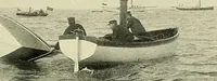 An illustration from The sailing boat, a treatise on sailing boats and small yachts, their varieties of type, sails, rig, etc. With practical directions for sailing and management; also, the one-design and restricted classes, fishing and shooting boats, sailing chariots and ice yachts, foreign and colonial boats, canoes, etc., etc (1901)