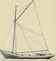 An illustration from The sailing boat, a treatise on sailing boats and small yachts, their varieties of type, sails, rig, etc. With practical directions for sailing and management; also, the one-design and restricted classes, fishing and shooting boats, sailing chariots and ice yachts, foreign and colonial boats, canoes, etc., etc (1901)