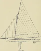 An illustration from The sailing boat, a treatise on sailing boats and small yachts, their varieties of type, sails, rig, etc. With practical directions for sailing and management; also, the one-design and restricted classes, fishing and shooting boats, sailing chariots and ice yachts, foreign and colonial boats, canoes, etc., etc (1901)