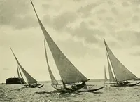 An illustration from The sailing boat, a treatise on sailing boats and small yachts, their varieties of type, sails, rig, etc. With practical directions for sailing and management; also, the one-design and restricted classes, fishing and shooting boats, sailing chariots and ice yachts, foreign and colonial boats, canoes, etc., etc (1901)