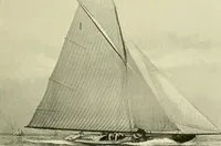 An illustration from The sailing boat, a treatise on sailing boats and small yachts, their varieties of type, sails, rig, etc. With practical directions for sailing and management; also, the one-design and restricted classes, fishing and shooting boats, sailing chariots and ice yachts, foreign and colonial boats, canoes, etc., etc (1901)