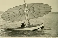 An illustration from The sailing boat, a treatise on sailing boats and small yachts, their varieties of type, sails, rig, etc. With practical directions for sailing and management; also, the one-design and restricted classes, fishing and shooting boats, sailing chariots and ice yachts, foreign and colonial boats, canoes, etc., etc (1901)