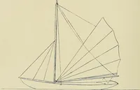 An illustration from The sailing boat, a treatise on sailing boats and small yachts, their varieties of type, sails, rig, etc. With practical directions for sailing and management; also, the one-design and restricted classes, fishing and shooting boats, sailing chariots and ice yachts, foreign and colonial boats, canoes, etc., etc (1901)