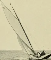 An illustration from The sailing boat, a treatise on sailing boats and small yachts, their varieties of type, sails, rig, etc. With practical directions for sailing and management; also, the one-design and restricted classes, fishing and shooting boats, sailing chariots and ice yachts, foreign and colonial boats, canoes, etc., etc (1901)