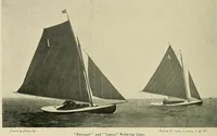 An illustration from The sailing boat, a treatise on sailing boats and small yachts, their varieties of type, sails, rig, etc. With practical directions for sailing and management; also, the one-design and restricted classes, fishing and shooting boats, sailing chariots and ice yachts, foreign and colonial boats, canoes, etc., etc (1901)