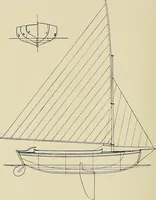 An illustration from The sailing boat, a treatise on sailing boats and small yachts, their varieties of type, sails, rig, etc. With practical directions for sailing and management; also, the one-design and restricted classes, fishing and shooting boats, sailing chariots and ice yachts, foreign and colonial boats, canoes, etc., etc (1901)