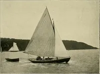 An illustration from The sailing boat, a treatise on sailing boats and small yachts, their varieties of type, sails, rig, etc. With practical directions for sailing and management; also, the one-design and restricted classes, fishing and shooting boats, sailing chariots and ice yachts, foreign and colonial boats, canoes, etc., etc (1901)