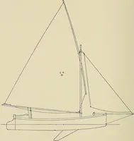 An illustration from The sailing boat, a treatise on sailing boats and small yachts, their varieties of type, sails, rig, etc. With practical directions for sailing and management; also, the one-design and restricted classes, fishing and shooting boats, sailing chariots and ice yachts, foreign and colonial boats, canoes, etc., etc (1901)