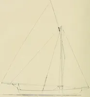 An illustration from The sailing boat, a treatise on sailing boats and small yachts, their varieties of type, sails, rig, etc. With practical directions for sailing and management; also, the one-design and restricted classes, fishing and shooting boats, sailing chariots and ice yachts, foreign and colonial boats, canoes, etc., etc (1901)