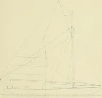 An illustration from The sailing boat, a treatise on sailing boats and small yachts, their varieties of type, sails, rig, etc. With practical directions for sailing and management; also, the one-design and restricted classes, fishing and shooting boats, sailing chariots and ice yachts, foreign and colonial boats, canoes, etc., etc (1901)