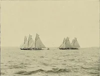 An illustration from The sailing boat, a treatise on sailing boats and small yachts, their varieties of type, sails, rig, etc. With practical directions for sailing and management; also, the one-design and restricted classes, fishing and shooting boats, sailing chariots and ice yachts, foreign and colonial boats, canoes, etc., etc (1901)