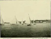 An illustration from The sailing boat, a treatise on sailing boats and small yachts, their varieties of type, sails, rig, etc. With practical directions for sailing and management; also, the one-design and restricted classes, fishing and shooting boats, sailing chariots and ice yachts, foreign and colonial boats, canoes, etc., etc (1901)