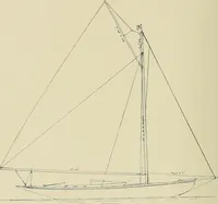 An illustration from The sailing boat, a treatise on sailing boats and small yachts, their varieties of type, sails, rig, etc. With practical directions for sailing and management; also, the one-design and restricted classes, fishing and shooting boats, sailing chariots and ice yachts, foreign and colonial boats, canoes, etc., etc (1901)
