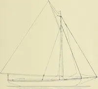An illustration from The sailing boat, a treatise on sailing boats and small yachts, their varieties of type, sails, rig, etc. With practical directions for sailing and management; also, the one-design and restricted classes, fishing and shooting boats, sailing chariots and ice yachts, foreign and colonial boats, canoes, etc., etc (1901)