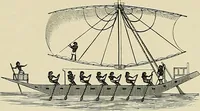 An illustration from The sailing boat, a treatise on sailing boats and small yachts, their varieties of type, sails, rig, etc. With practical directions for sailing and management; also, the one-design and restricted classes, fishing and shooting boats, sailing chariots and ice yachts, foreign and colonial boats, canoes, etc., etc (1901)