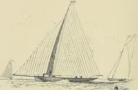 An illustration from The sailing boat, a treatise on sailing boats and small yachts, their varieties of type, sails, rig, etc. With practical directions for sailing and management; also, the one-design and restricted classes, fishing and shooting boats, sailing chariots and ice yachts, foreign and colonial boats, canoes, etc., etc (1901)