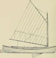 An illustration from The sailing boat, a treatise on sailing boats and small yachts, their varieties of type, sails, rig, etc. With practical directions for sailing and management; also, the one-design and restricted classes, fishing and shooting boats, sailing chariots and ice yachts, foreign and colonial boats, canoes, etc., etc (1901)