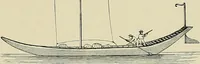 An illustration from The sailing boat, a treatise on sailing boats and small yachts, their varieties of type, sails, rig, etc. With practical directions for sailing and management; also, the one-design and restricted classes, fishing and shooting boats, sailing chariots and ice yachts, foreign and colonial boats, canoes, etc., etc (1901)