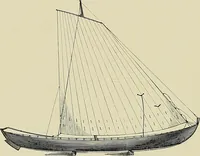 An illustration from The sailing boat, a treatise on sailing boats and small yachts, their varieties of type, sails, rig, etc. With practical directions for sailing and management; also, the one-design and restricted classes, fishing and shooting boats, sailing chariots and ice yachts, foreign and colonial boats, canoes, etc., etc (1901)