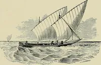 An illustration from The sailing boat, a treatise on sailing boats and small yachts, their varieties of type, sails, rig, etc. With practical directions for sailing and management; also, the one-design and restricted classes, fishing and shooting boats, sailing chariots and ice yachts, foreign and colonial boats, canoes, etc., etc (1901)