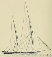 An illustration from The sailing boat, a treatise on sailing boats and small yachts, their varieties of type, sails, rig, etc. With practical directions for sailing and management; also, the one-design and restricted classes, fishing and shooting boats, sailing chariots and ice yachts, foreign and colonial boats, canoes, etc., etc (1901)