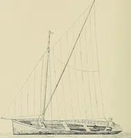 An illustration from The sailing boat, a treatise on sailing boats and small yachts, their varieties of type, sails, rig, etc. With practical directions for sailing and management; also, the one-design and restricted classes, fishing and shooting boats, sailing chariots and ice yachts, foreign and colonial boats, canoes, etc., etc (1901)