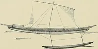 An illustration from The sailing boat, a treatise on sailing boats and small yachts, their varieties of type, sails, rig, etc. With practical directions for sailing and management; also, the one-design and restricted classes, fishing and shooting boats, sailing chariots and ice yachts, foreign and colonial boats, canoes, etc., etc (1901)