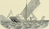 An illustration from The sailing boat, a treatise on sailing boats and small yachts, their varieties of type, sails, rig, etc. With practical directions for sailing and management; also, the one-design and restricted classes, fishing and shooting boats, sailing chariots and ice yachts, foreign and colonial boats, canoes, etc., etc (1901)