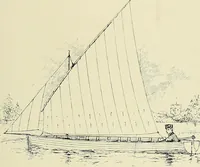 An illustration from The sailing boat, a treatise on sailing boats and small yachts, their varieties of type, sails, rig, etc. With practical directions for sailing and management; also, the one-design and restricted classes, fishing and shooting boats, sailing chariots and ice yachts, foreign and colonial boats, canoes, etc., etc (1901)