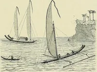 An illustration from The sailing boat, a treatise on sailing boats and small yachts, their varieties of type, sails, rig, etc. With practical directions for sailing and management; also, the one-design and restricted classes, fishing and shooting boats, sailing chariots and ice yachts, foreign and colonial boats, canoes, etc., etc (1901)