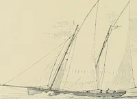 An illustration from The sailing boat, a treatise on sailing boats and small yachts, their varieties of type, sails, rig, etc. With practical directions for sailing and management; also, the one-design and restricted classes, fishing and shooting boats, sailing chariots and ice yachts, foreign and colonial boats, canoes, etc., etc (1901)