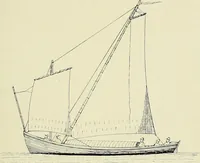 An illustration from The sailing boat, a treatise on sailing boats and small yachts, their varieties of type, sails, rig, etc. With practical directions for sailing and management; also, the one-design and restricted classes, fishing and shooting boats, sailing chariots and ice yachts, foreign and colonial boats, canoes, etc., etc (1901)