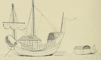 An illustration from The sailing boat, a treatise on sailing boats and small yachts, their varieties of type, sails, rig, etc. With practical directions for sailing and management; also, the one-design and restricted classes, fishing and shooting boats, sailing chariots and ice yachts, foreign and colonial boats, canoes, etc., etc (1901)