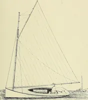 An illustration from The sailing boat, a treatise on sailing boats and small yachts, their varieties of type, sails, rig, etc. With practical directions for sailing and management; also, the one-design and restricted classes, fishing and shooting boats, sailing chariots and ice yachts, foreign and colonial boats, canoes, etc., etc (1901)