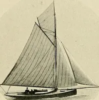 An illustration from The sailing boat, a treatise on sailing boats and small yachts, their varieties of type, sails, rig, etc. With practical directions for sailing and management; also, the one-design and restricted classes, fishing and shooting boats, sailing chariots and ice yachts, foreign and colonial boats, canoes, etc., etc (1901)