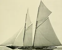 An illustration from The sailing boat, a treatise on sailing boats and small yachts, their varieties of type, sails, rig, etc. With practical directions for sailing and management; also, the one-design and restricted classes, fishing and shooting boats, sailing chariots and ice yachts, foreign and colonial boats, canoes, etc., etc (1901)