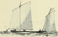 An illustration from The sailing boat, a treatise on sailing boats and small yachts, their varieties of type, sails, rig, etc. With practical directions for sailing and management; also, the one-design and restricted classes, fishing and shooting boats, sailing chariots and ice yachts, foreign and colonial boats, canoes, etc., etc (1901)