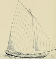 An illustration from The sailing boat, a treatise on sailing boats and small yachts, their varieties of type, sails, rig, etc. With practical directions for sailing and management; also, the one-design and restricted classes, fishing and shooting boats, sailing chariots and ice yachts, foreign and colonial boats, canoes, etc., etc (1901)