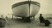 An illustration from The sailing boat, a treatise on sailing boats and small yachts, their varieties of type, sails, rig, etc. With practical directions for sailing and management; also, the one-design and restricted classes, fishing and shooting boats, sailing chariots and ice yachts, foreign and colonial boats, canoes, etc., etc (1901)