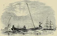 An illustration from The sailing boat, a treatise on sailing boats and small yachts, their varieties of type, sails, rig, etc. With practical directions for sailing and management; also, the one-design and restricted classes, fishing and shooting boats, sailing chariots and ice yachts, foreign and colonial boats, canoes, etc., etc (1901)