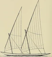 An illustration from The sailing boat, a treatise on sailing boats and small yachts, their varieties of type, sails, rig, etc. With practical directions for sailing and management; also, the one-design and restricted classes, fishing and shooting boats, sailing chariots and ice yachts, foreign and colonial boats, canoes, etc., etc (1901)