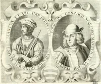 An illustration from Aquila sancta, siue Bauarica : elogiis, hieroglyphicis, numismatibus, insignibus, symbolis, imaginibus antiquis ad viuum exculpta, & longa historiarum serie exarata : vt nihil relictum sit, quod prisci, vel hodierni habeant annales, sed diplomata, leges, indulta, genealogiae, donationes, priuilegia offeruntur congesta : accedit tractatus sacrolegalis, & historicopoliticus ... (1674)