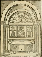An illustration from Sanctuarium Capuanum : opus in quo sacrae res Capuae, et per occasionem plura, tam ad diversas civitates regni pertinentia, quàm per se curiosa continentur (1630)