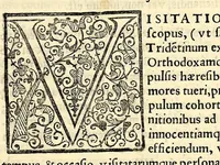 An illustration from Sanctum prouinciale concilium Mexici celebratum anno D[omi]ni millessmo. quingentessmo. octuagessimo quinto. : Praesidente in eo Illmo. ac Rmo. D. D. Petro Moya de Contreras Archiepo. Mexicano. Romae confirmatum die vigessima septima Octobris anno. 1589. Nunc vero ad instantiam et ex sumptibus Illmi. ac Rmi. D. D. Ioannis de la Serna Archiep. Mexican. iussu regio editum (1622)