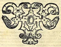 An illustration from Sanctum prouinciale concilium Mexici celebratum anno D[omi]ni millessmo. quingentessmo. octuagessimo quinto. : Praesidente in eo Illmo. ac Rmo. D. D. Petro Moya de Contreras Archiepo. Mexicano. Romae confirmatum die vigessima septima Octobris anno. 1589. Nunc vero ad instantiam et ex sumptibus Illmi. ac Rmi. D. D. Ioannis de la Serna Archiep. Mexican. iussu regio editum (1622)