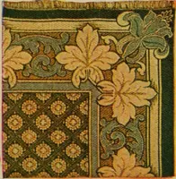 An illustration from Sanitary Manufacturing Co., Inc., manufacturers of Brusselette art rugs and upholstery specialties. (1902)